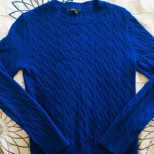 Land's End Wool Blend Sweater in Royal Blue